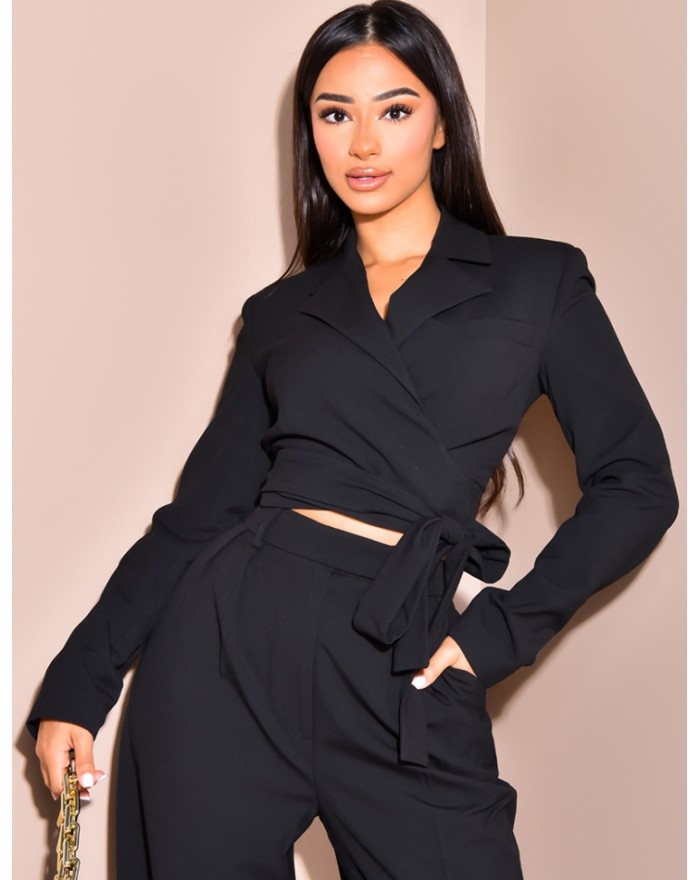 VESTE DE BLAZER COURTE À NOUER