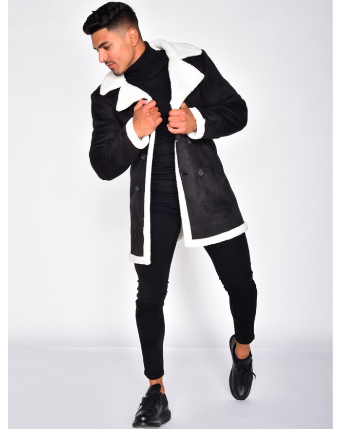 VESTE EN SUÉDINE À FOURRURE